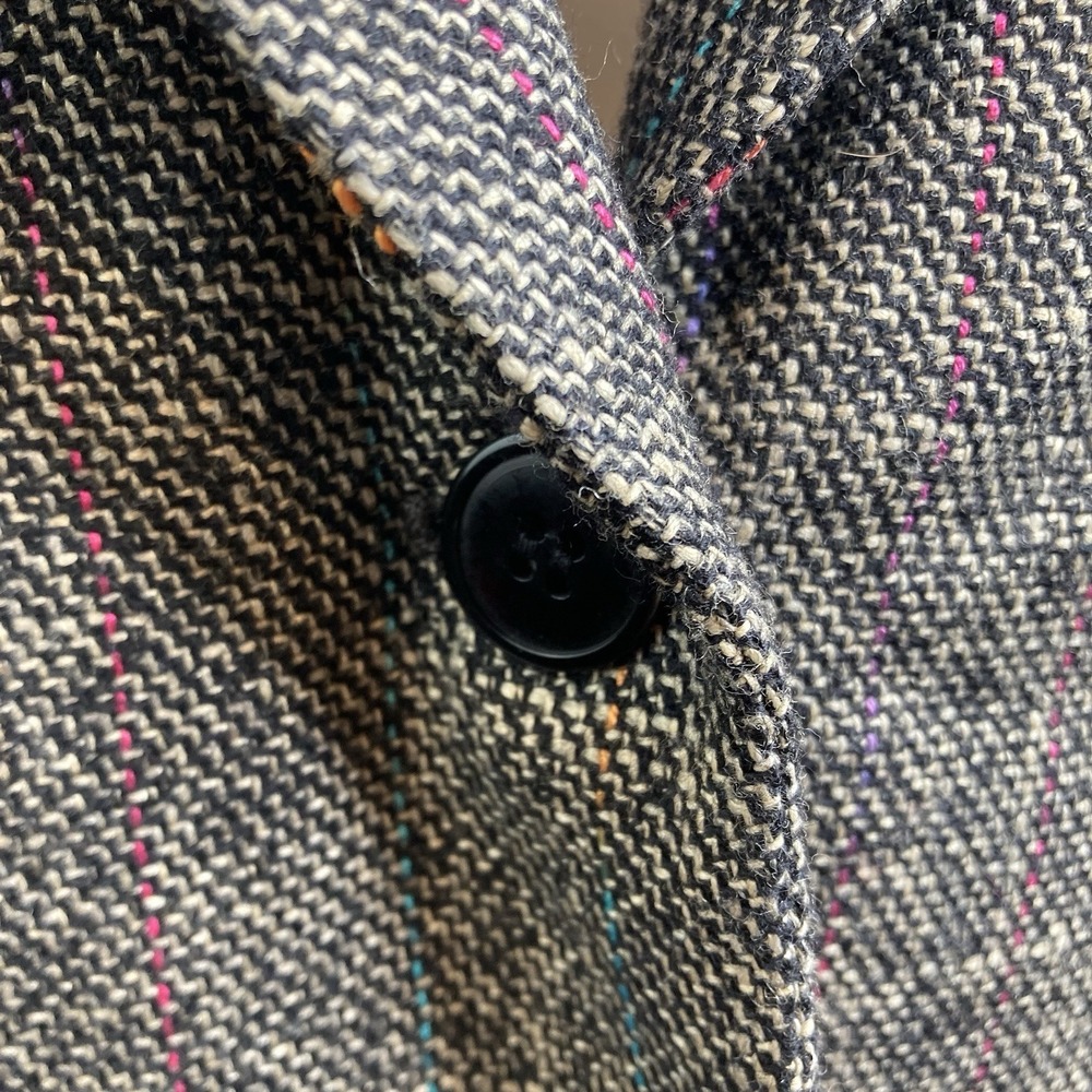 VTG 90 BRETTON PLACE Gray Wool-Blend Tweed Blazer Sz 6 Old Money Academia Preppy - Picture 8 of 12